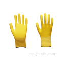 Serie PU Guantes de palma PUM de nylon amarillo